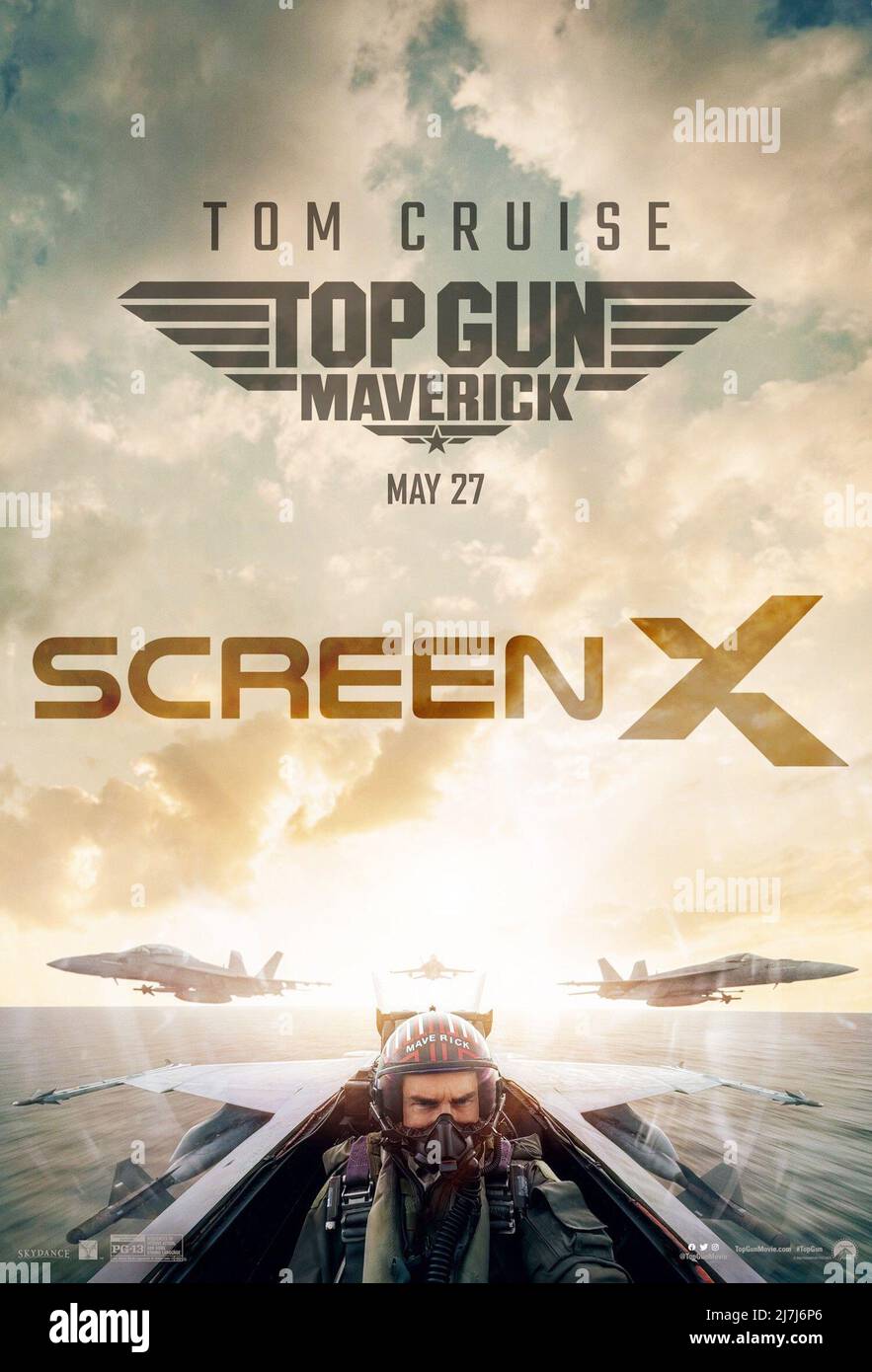 GUN: MAVERICK, (aka TOP 2), US ScreenX poster, Tom Cruise, 2022. © Paramount Pictures / Courtesy Everett Collection Stock - Alamy