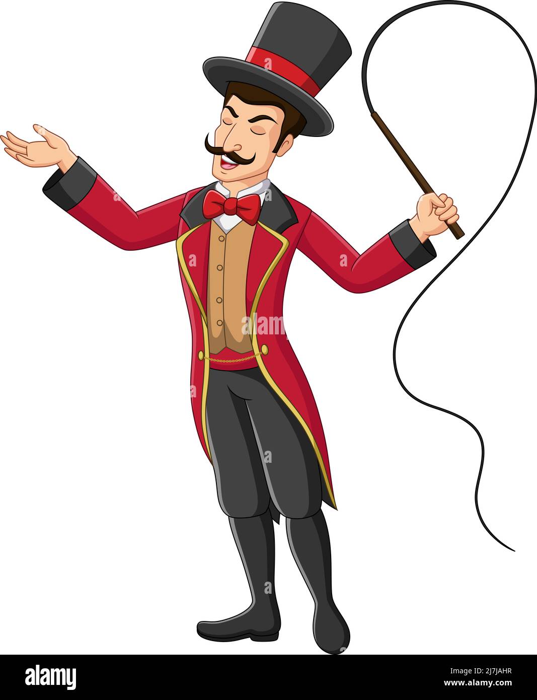 Cartoon circus trainer holding a whip Stock Vector