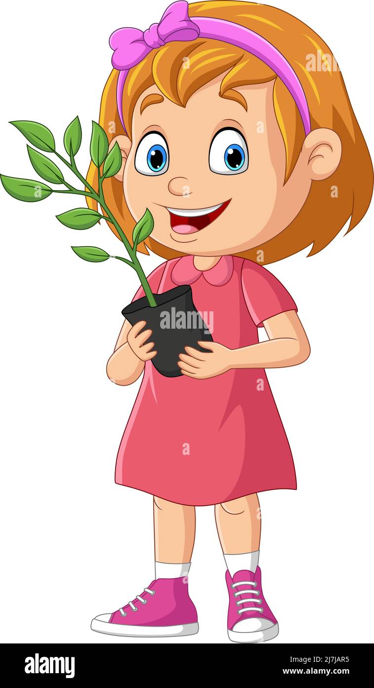 Little girl standing in garden Cut Out Stock Images & Pictures Alamy