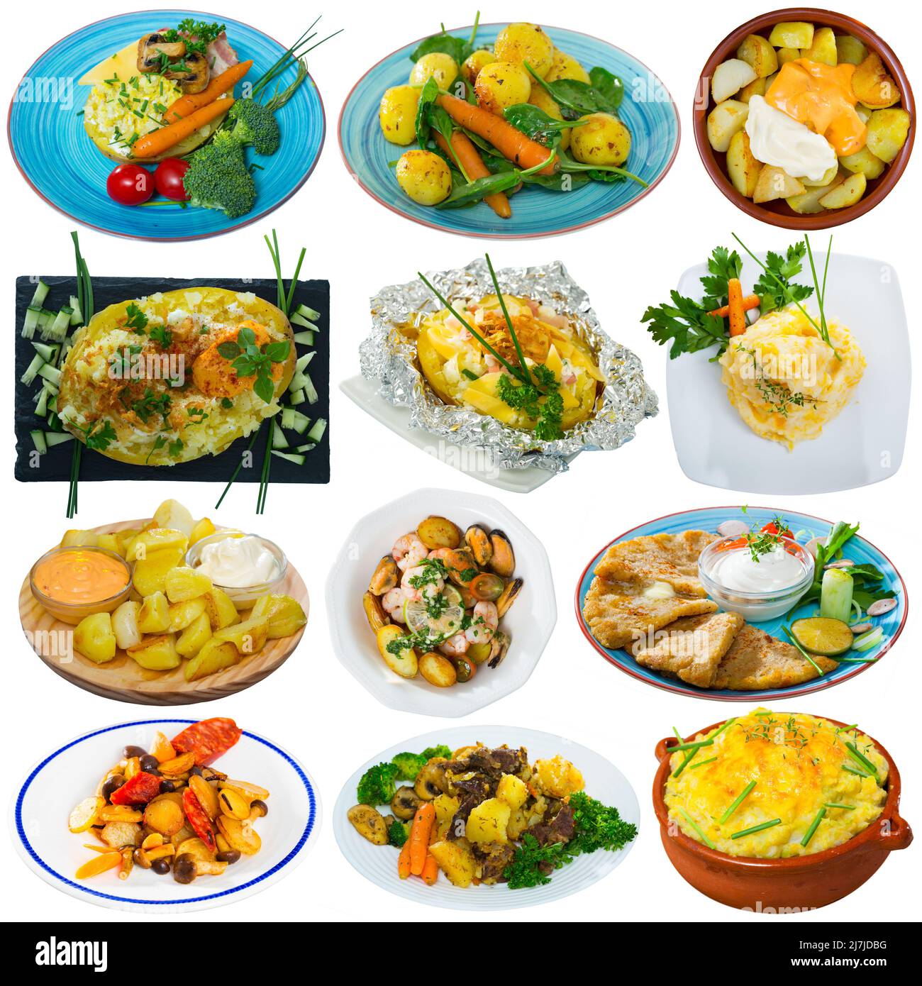 Collection of dishes with potatoes Stock Photo - Alamy