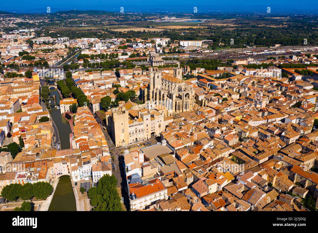 Aerial view of Narbonne, France Stock Photo