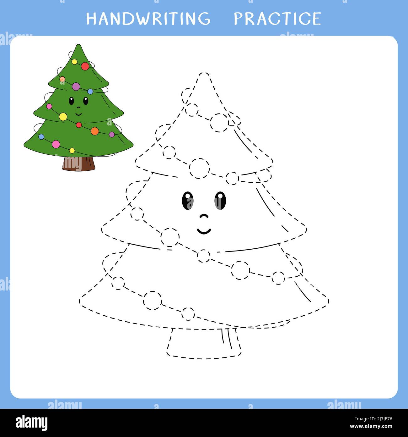 Cute christmas tree for coloring book Stock Photo - Alamy