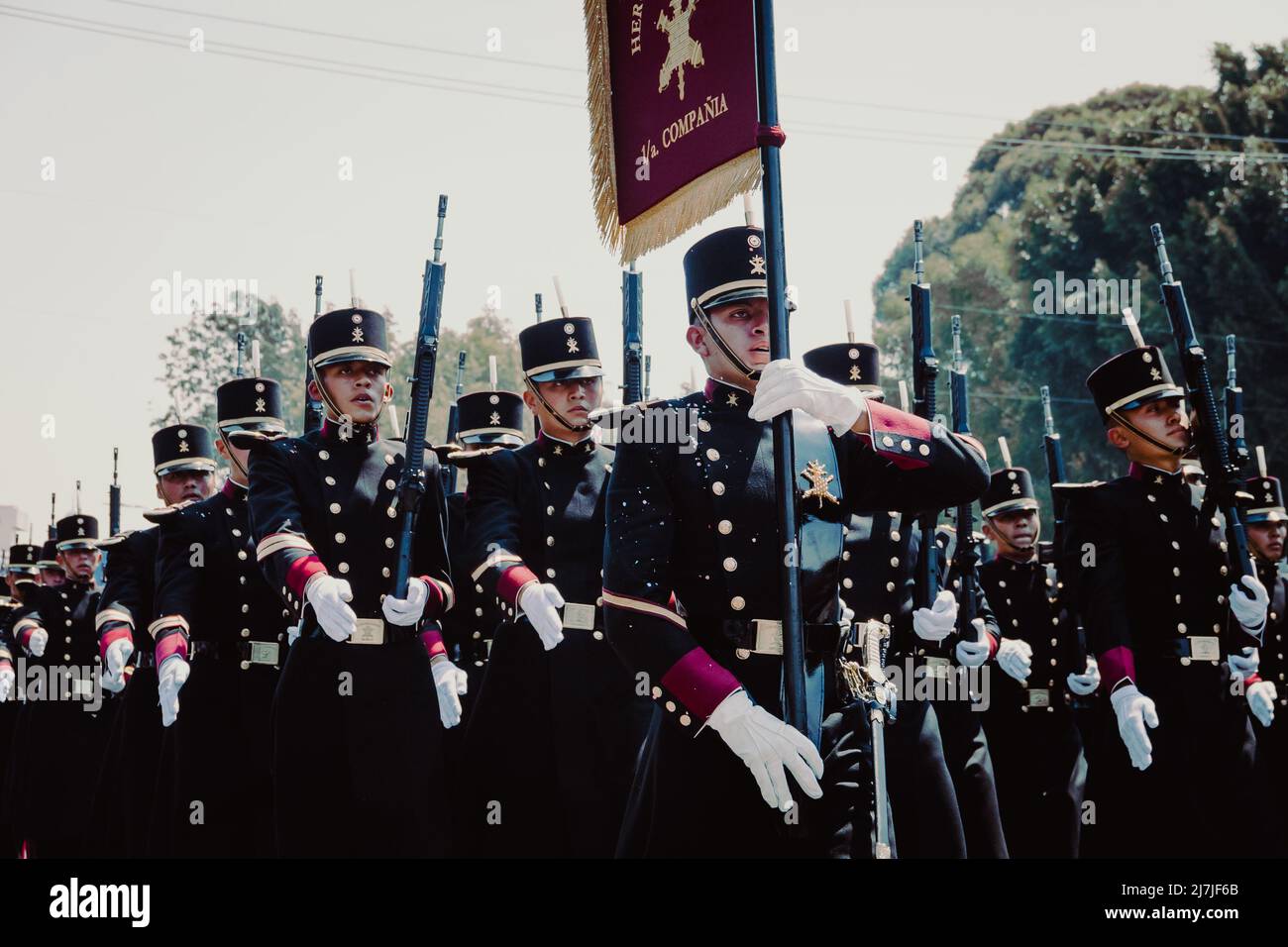 Military parade to commemorate the Battle of Puebla on May 5 Stock ...