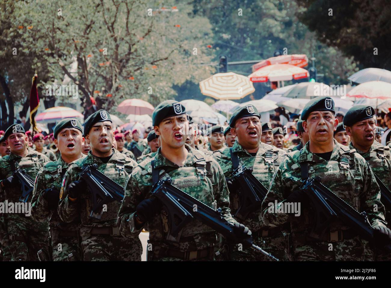 Military parade to commemorate the Battle of Puebla on May 5 Stock ...