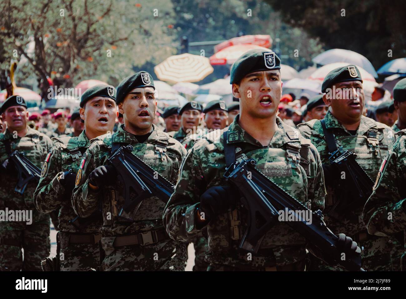 Military parade to commemorate the Battle of Puebla on May 5 Stock ...