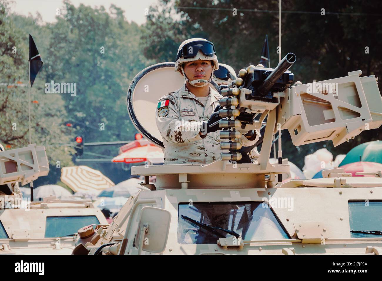 Military parade to commemorate the Battle of Puebla on May 5 Stock ...