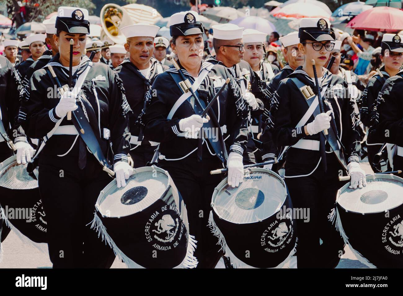 Military parade to commemorate the Battle of Puebla on May 5 Stock ...