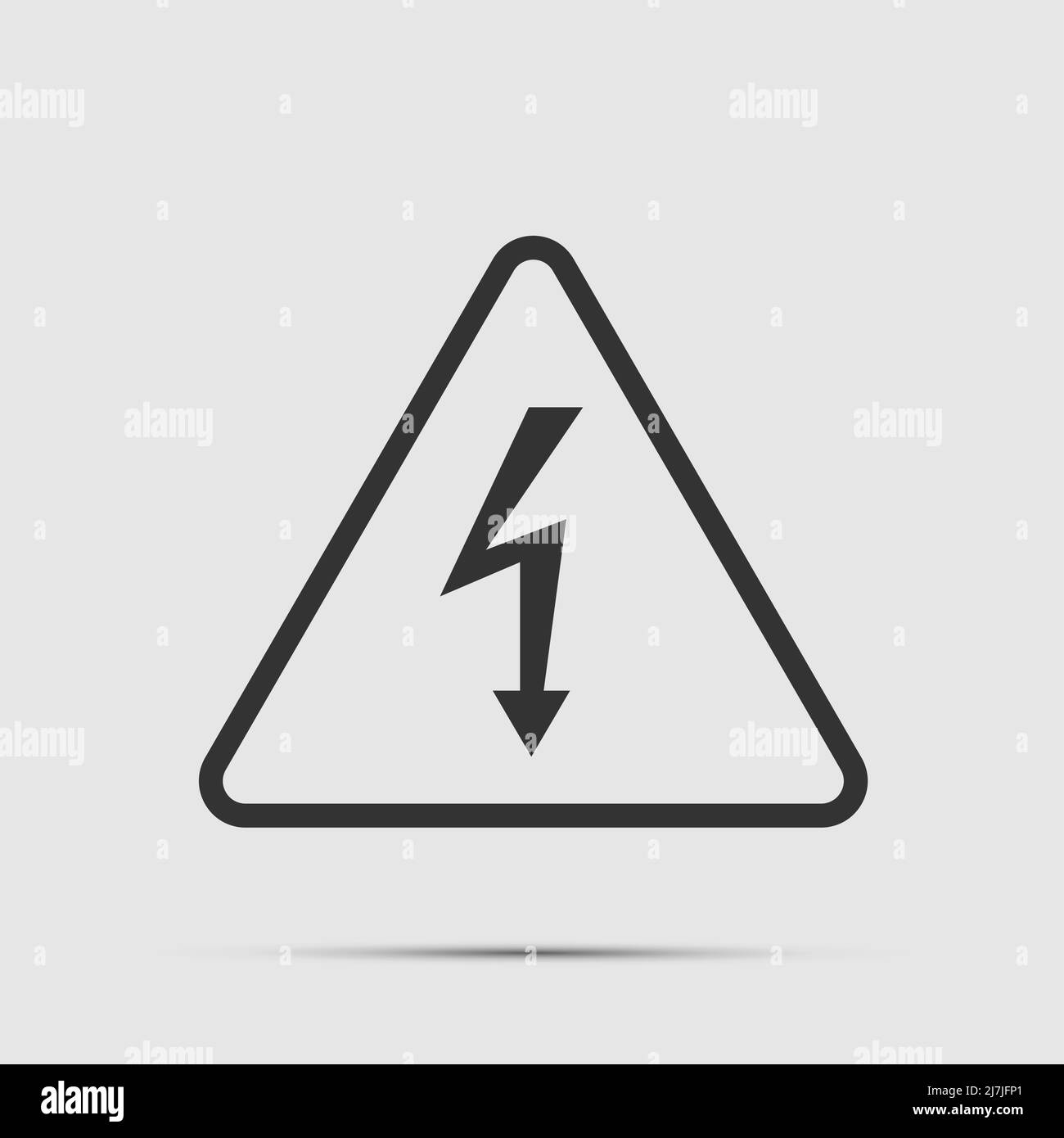 High Voltage Sign.Black icon  on white background.vector illustration Stock Vector