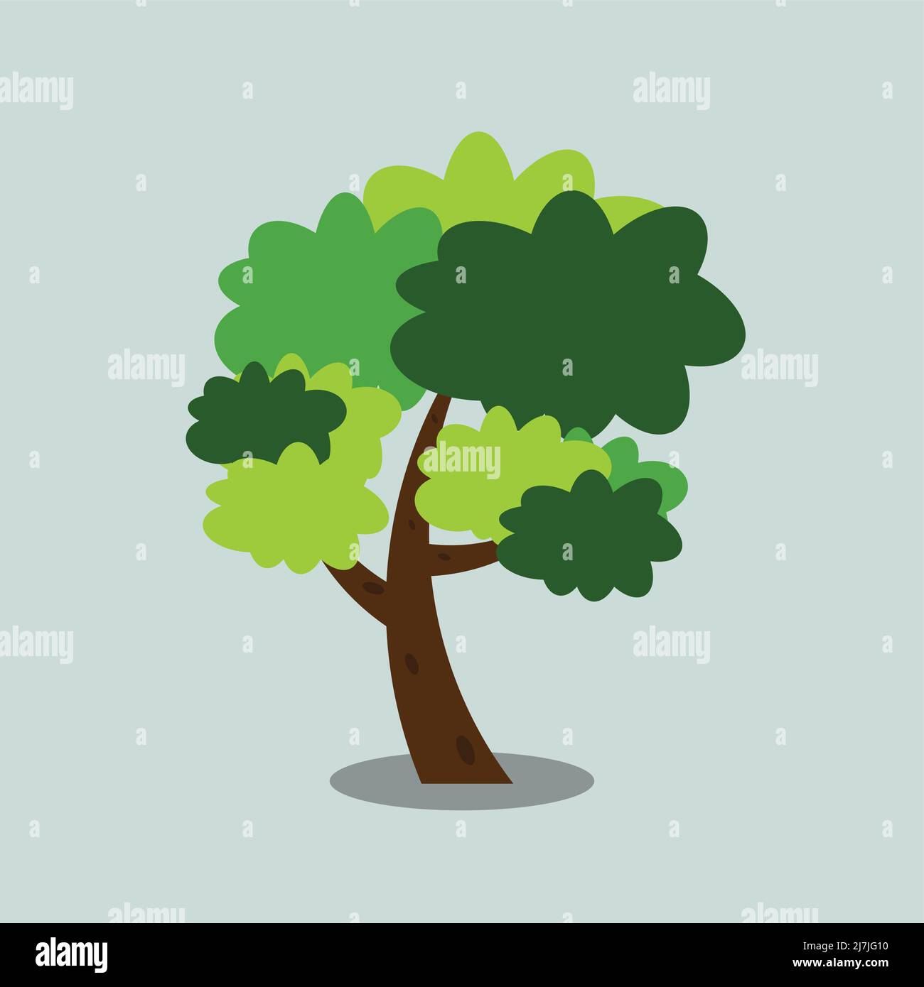 Symbols, tree icon green with beautiful leaves,Vector illustration ...