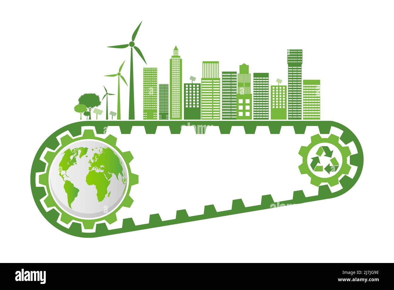 Green Cities Help The World With Eco-friendly Concept Ideas.vector ...