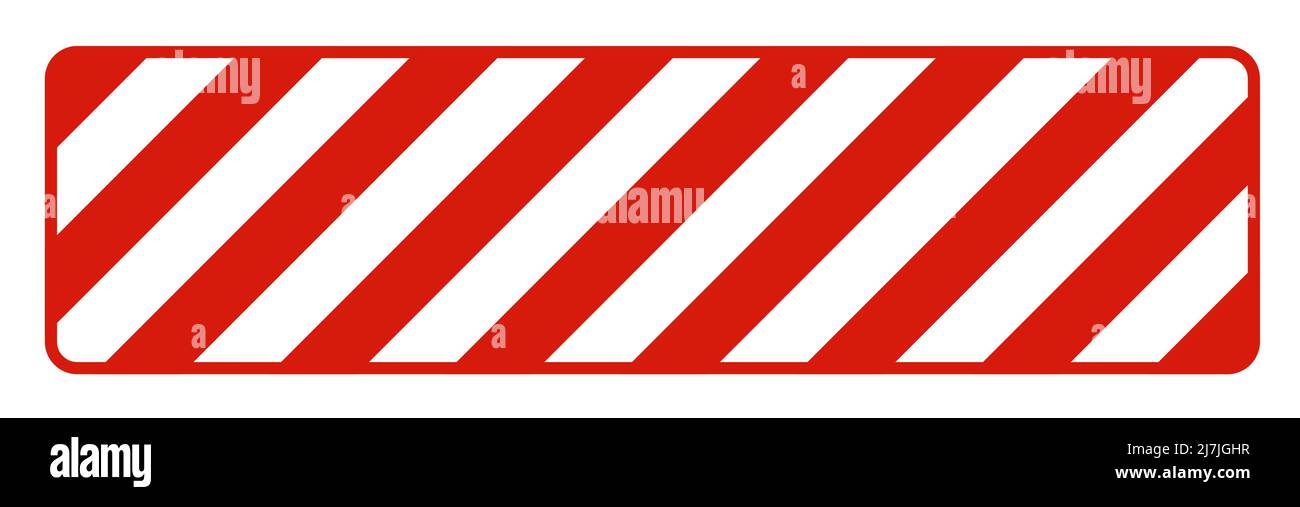 Red / White Striped Floor Sign On White Background Stock Vector