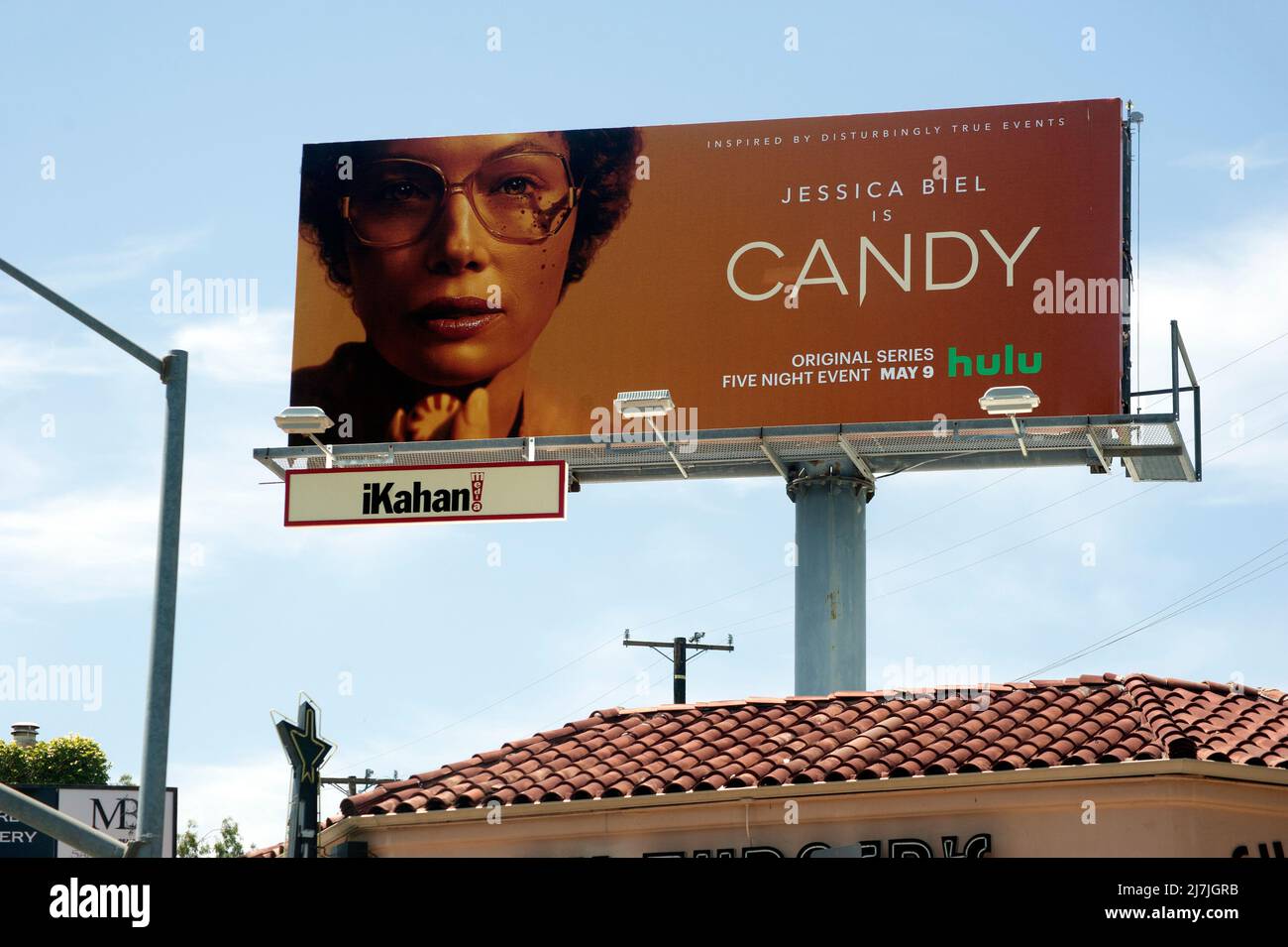 Billboard on the Sunset Strip promoting Jessica Biel, Candy, Hulu Stock Photo