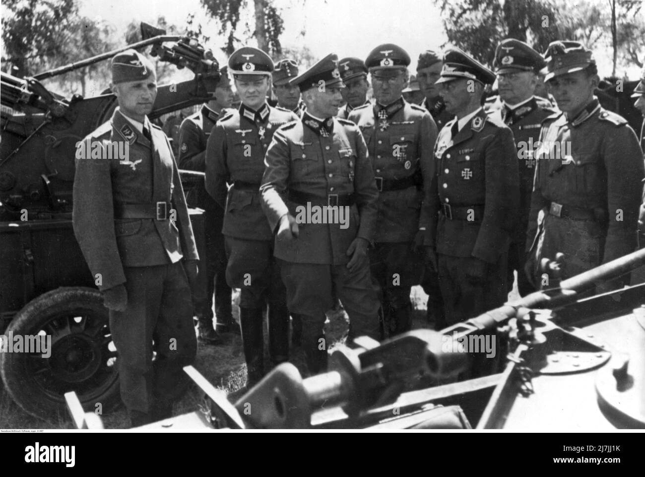 Wehrmacht Field Marshal and Commander-in-Chief Walther von Brauchitsch inspecting a unit in the Balkans Stock Photo