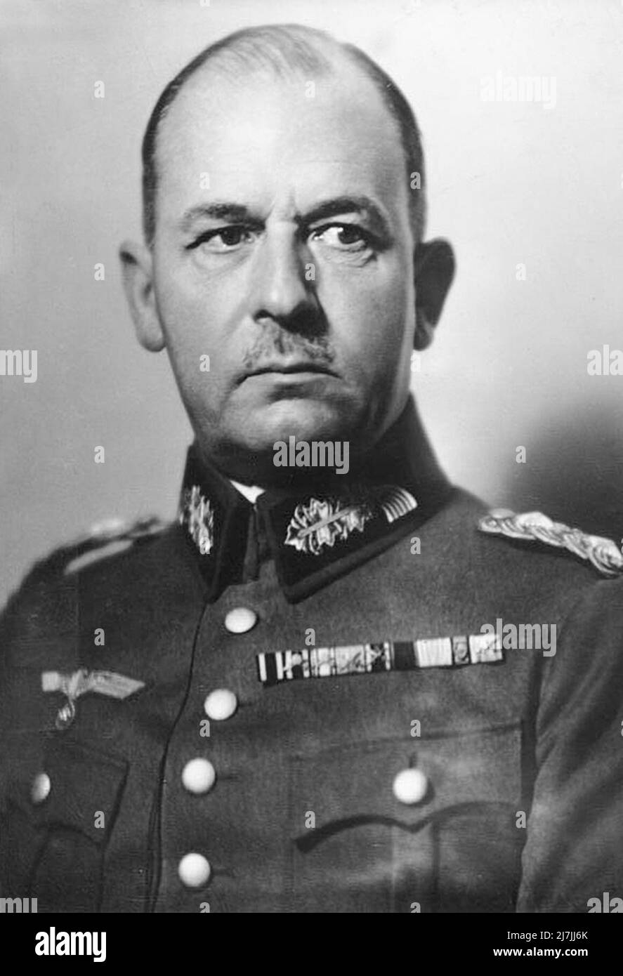 A portrait of Wermacht Field Marshal Wilhelm List. List commanded the 14th Army in the invasion of Poland and the 12th Army in the invasions of France, Yugoslavia and Greece. In 1941 he commanded the German forces in Southeast Europe responsible for the occupation of Greece and Yugoslavia. In July 1942 during Case Blue, the German summer offensive in Southern Russia, he was appointed commander of Army Group A,. Stock Photo