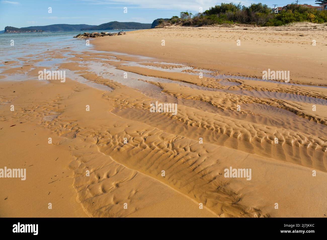 sand patterns at Ettalong Beach, Central Coast, New South Wales Stock Photo