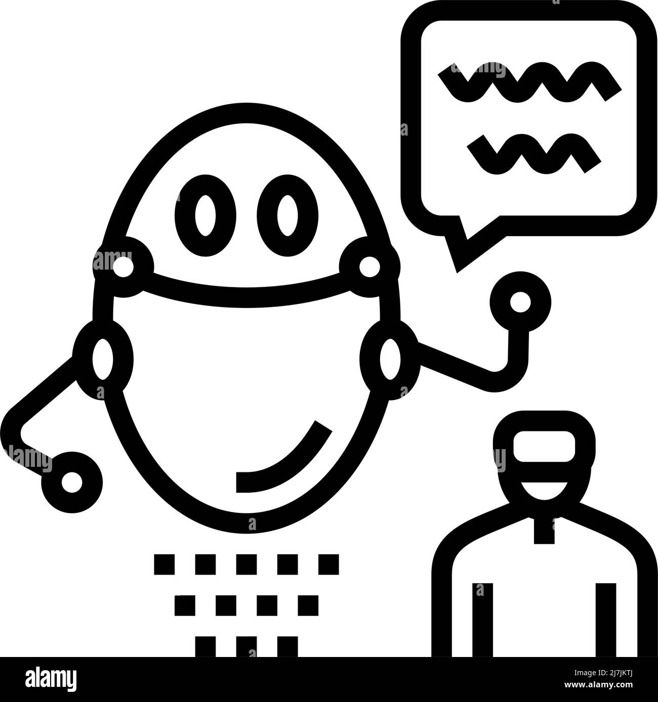 virtual robot line icon vector illustration Stock Vector Image & Art ...