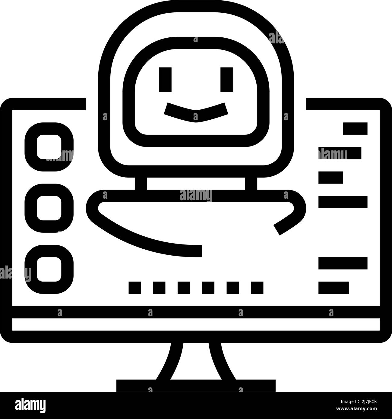 digital robot line icon vector illustration Stock Vector Image & Art ...