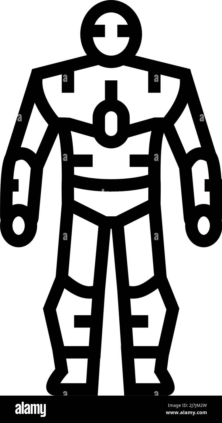 humanoid robot line icon vector illustration Stock Vector Image & Art ...