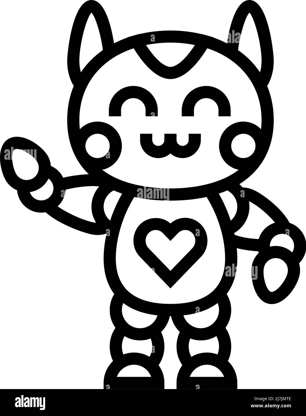 cute robot line icon vector illustration Stock Vector Image & Art - Alamy