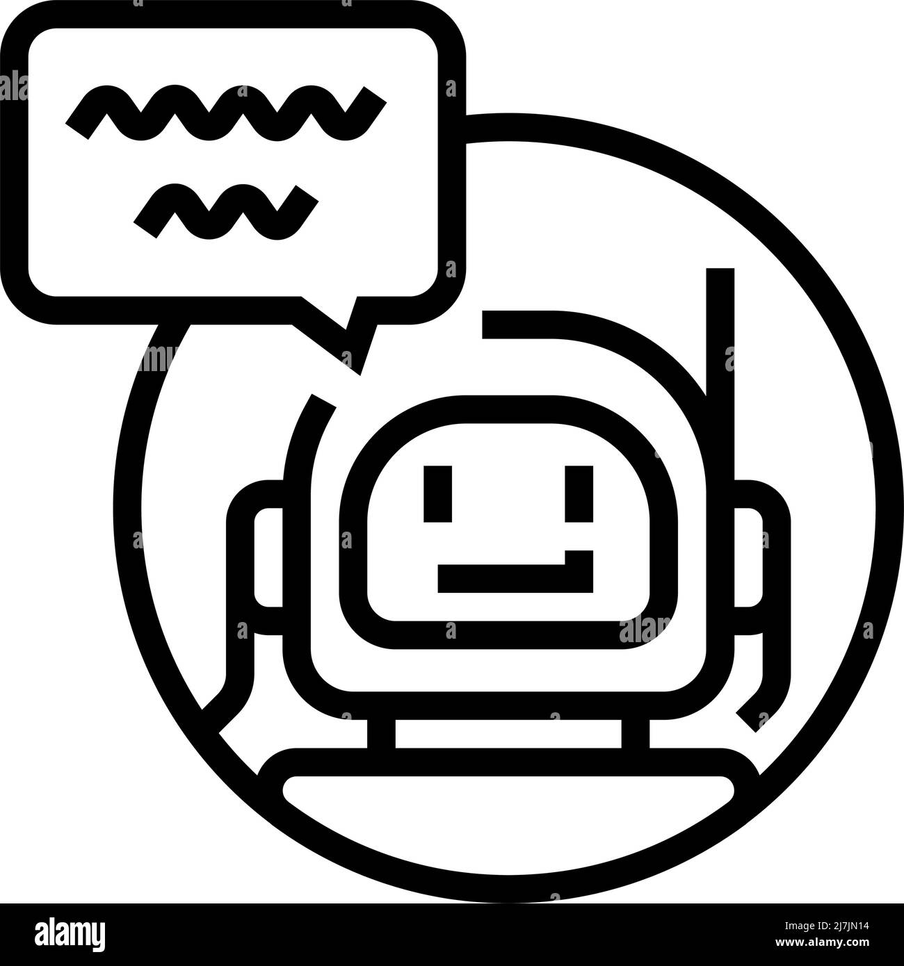 chatbot robot line icon vector illustration Stock Vector Image & Art ...