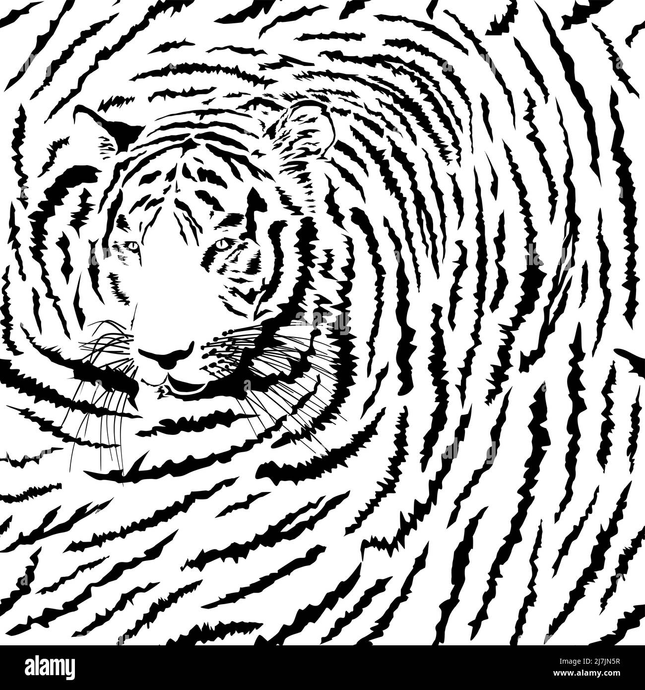 Seamless background Tiger, Latin Panthera tigris tigris Stock Vector
