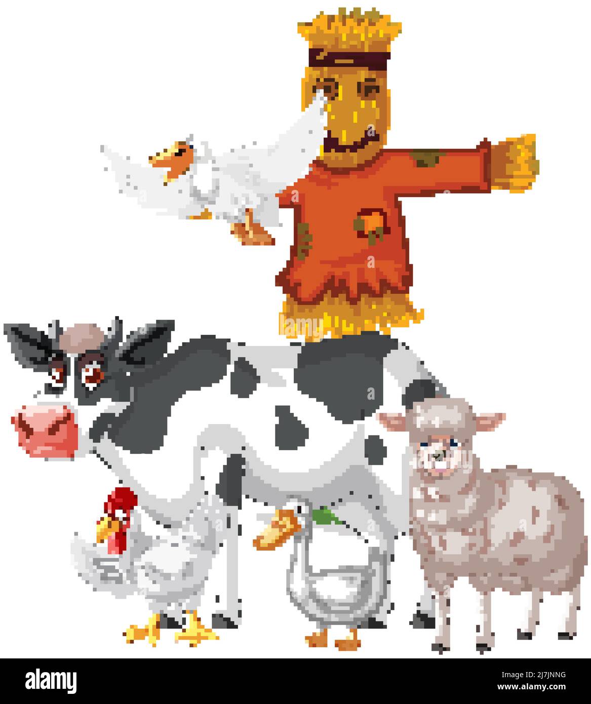 Farm animals on white background illustration Stock Vector Image & Art ...