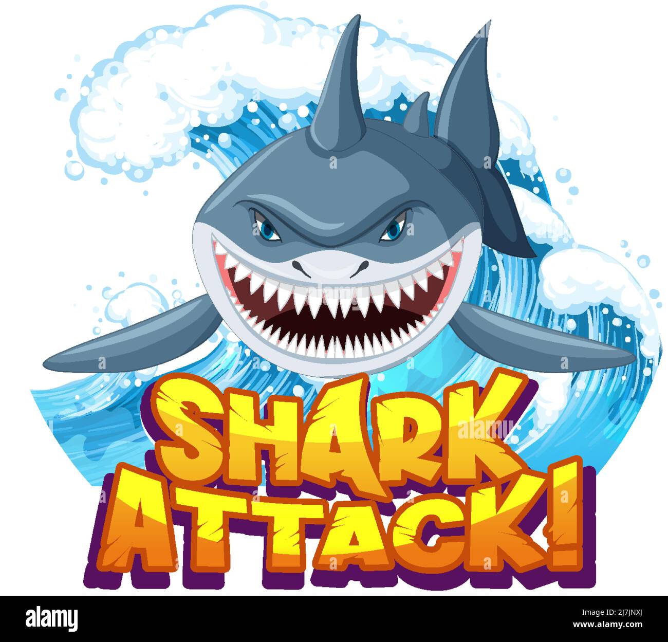 Font design for shark attack illustration Stock Vector Image & Art - Alamy