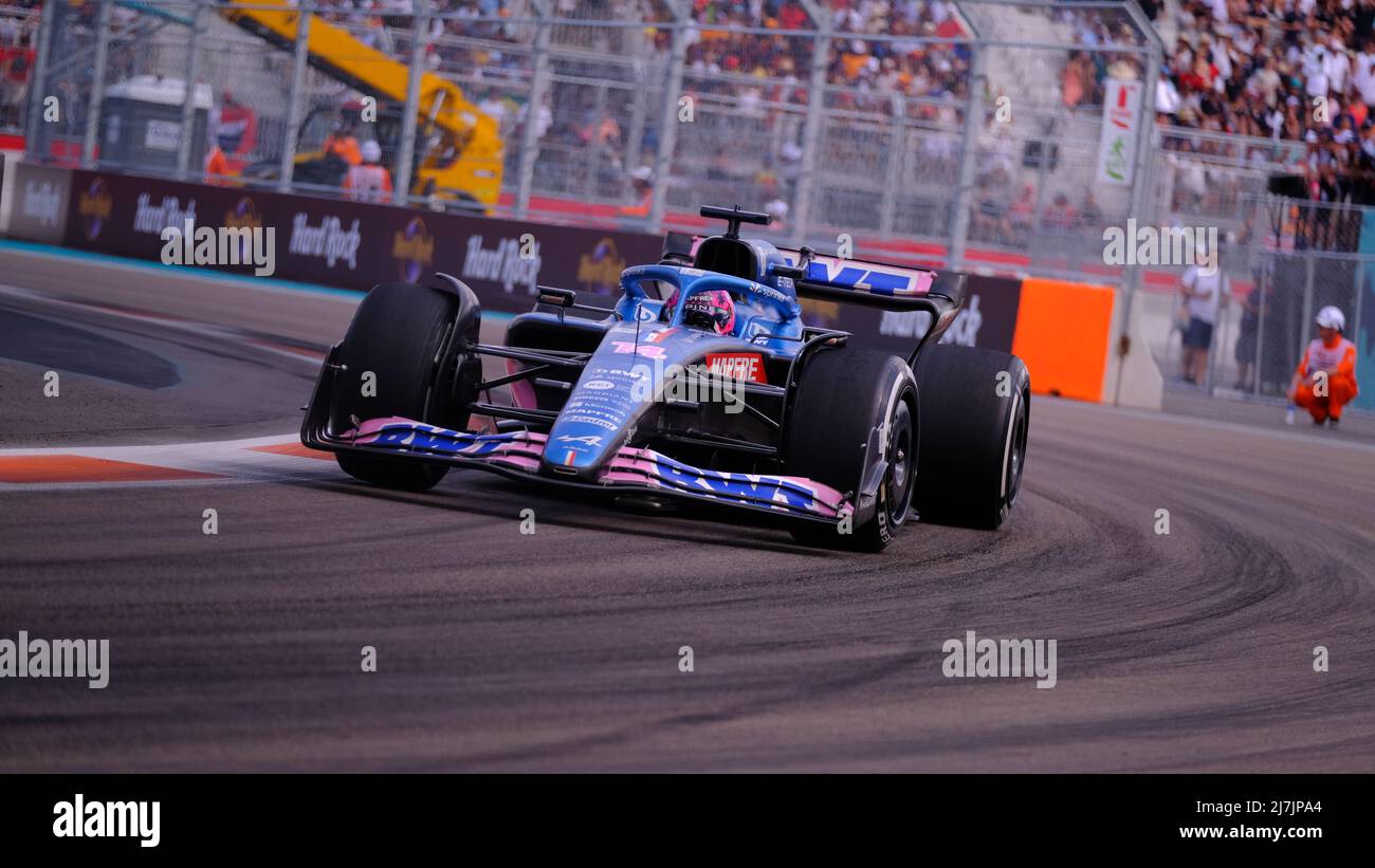 May 8th, 2022: Fernando Alonso, BWT Alpine F1 team driver #14 during the  Formula 1 Crypto.com Miami Grand Prix in Miami, FL . Jason Pohuski/CSM  Stock Photo - Alamy