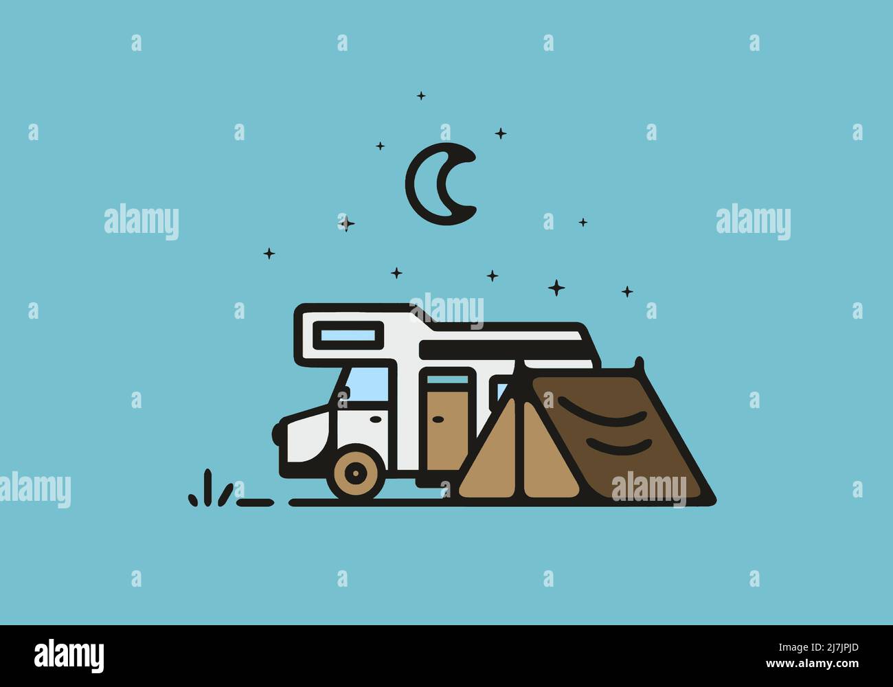 Camper van at sunrise Stock Vector Images - Alamy