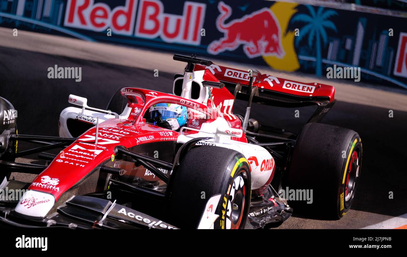 May 8th, 2022: Valtteri Bottas, Alfa Romeo F1 Team ORLEN team driver #77  during the Formula 1 Crypto.com Miami Grand Prix in Miami, FL . Jason  Pohuski/CSM Stock Photo - Alamy