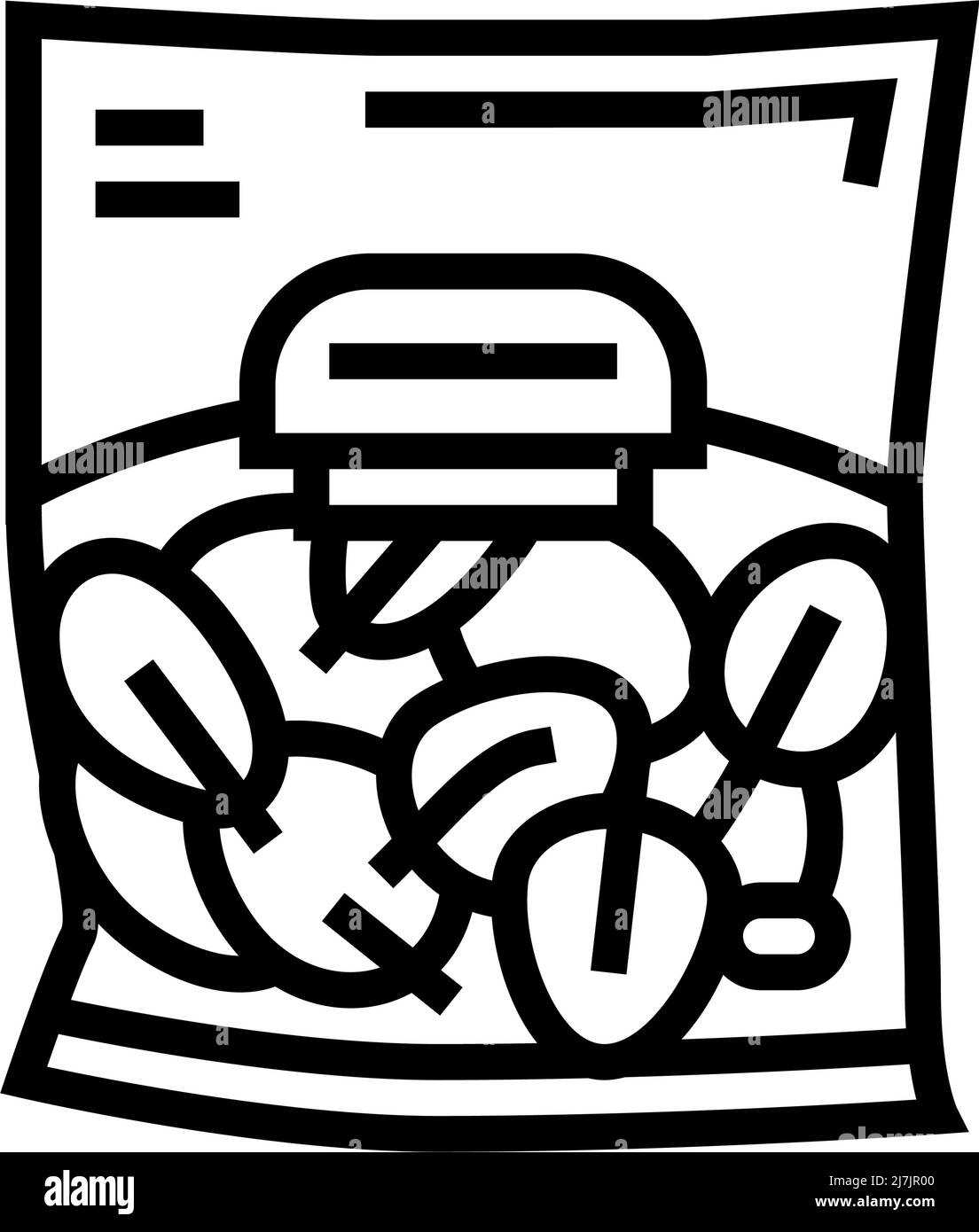 spinach package bag line icon vector illustration Stock Vector Image ...