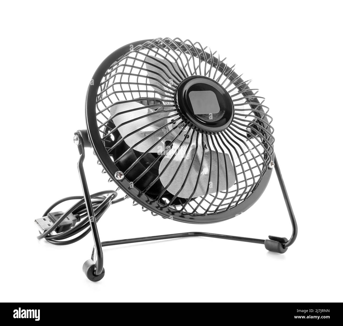 Electric fan on white background Stock Photo Alamy