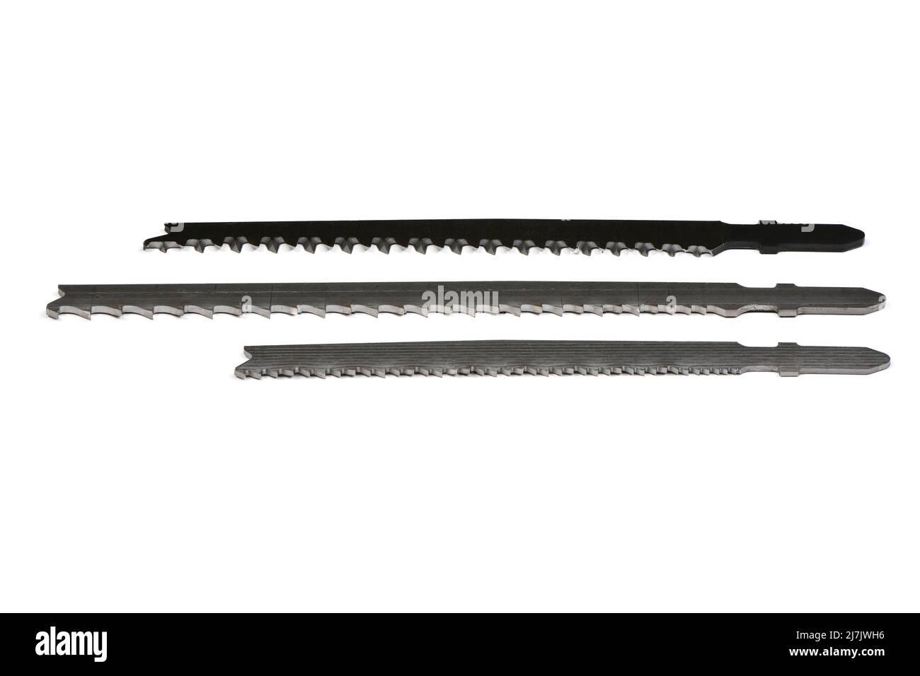 Jigsaw blades for wood isolated on white background. High resolution