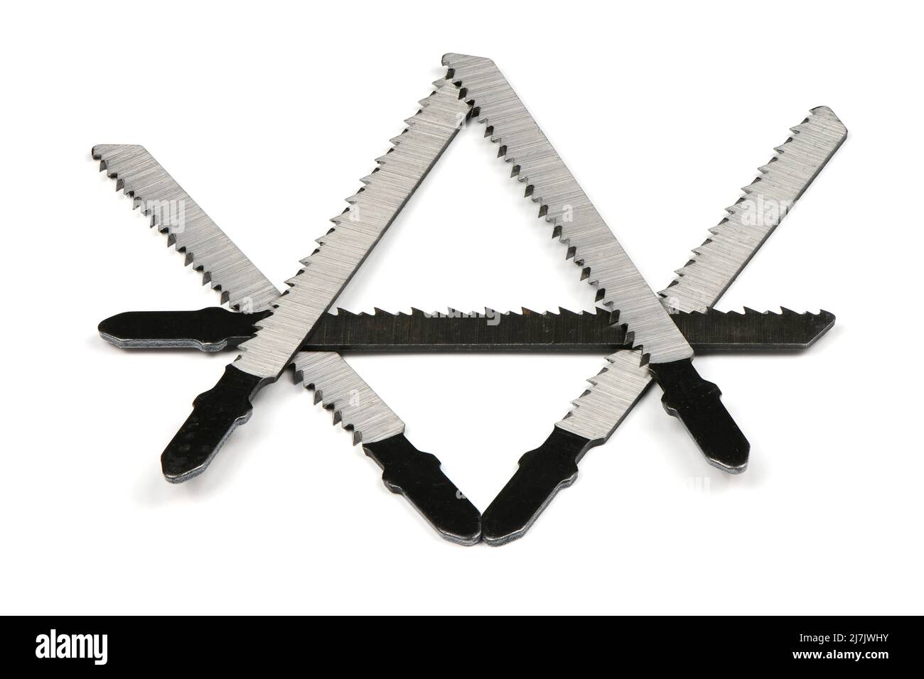 Jigsaw blades for wood isolated on white background. High resolution