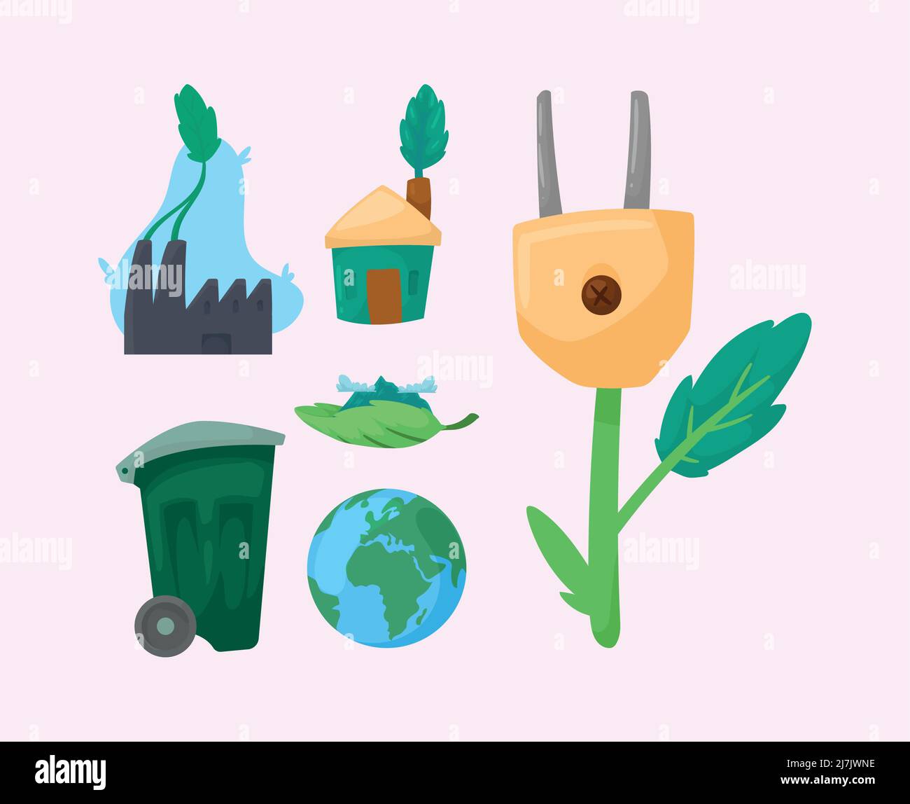 six eco friendly icons Stock Vector Image & Art - Alamy