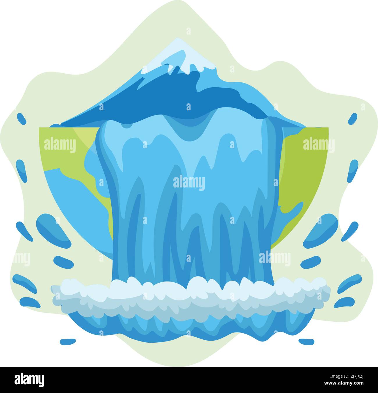 mountain and waterfall Stock Vector Image & Art - Alamy