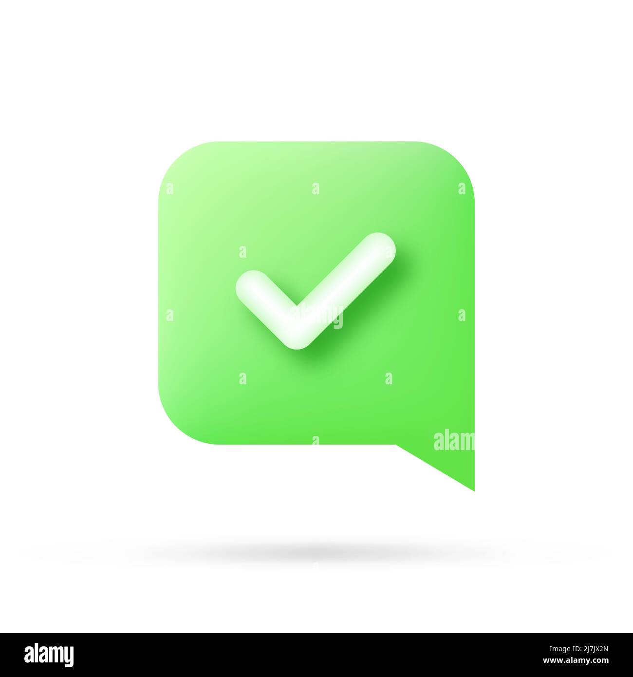 Check mark confirmation and approval icon. Vector 3d illustration Stock Vector