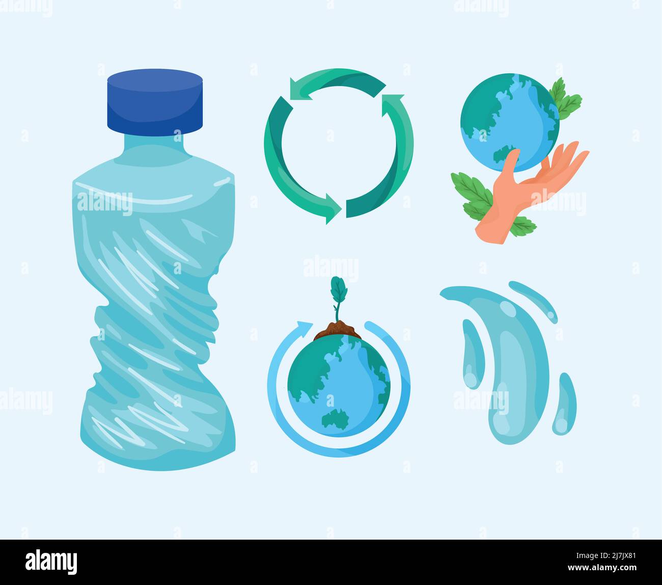 five eco friendly icons Stock Vector