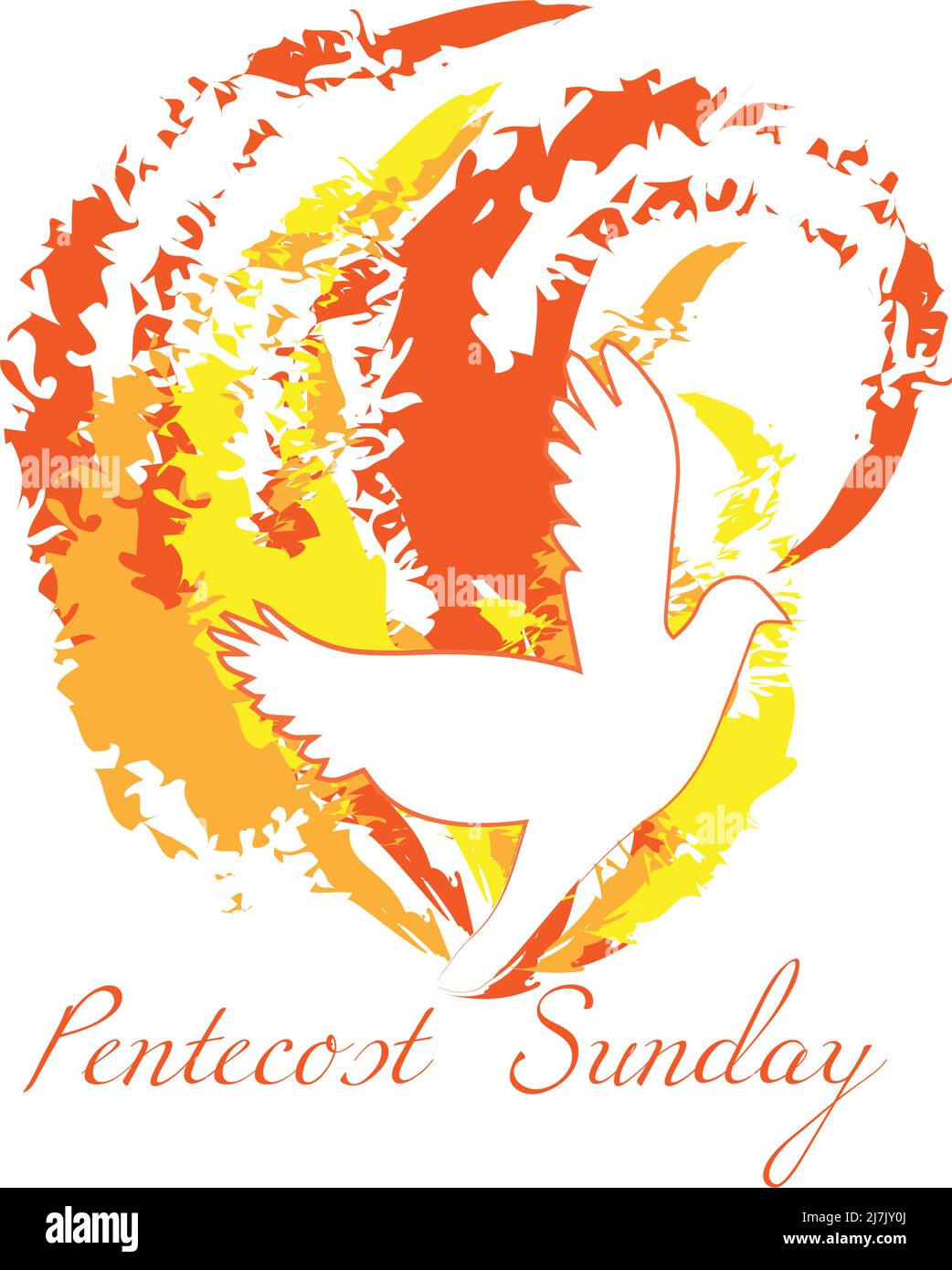 Pentecost Sunday. Holy Spirit Fire. Come Holy Spirit. Use as poster, Banner, card, flyer or T Shirt Stock Vector