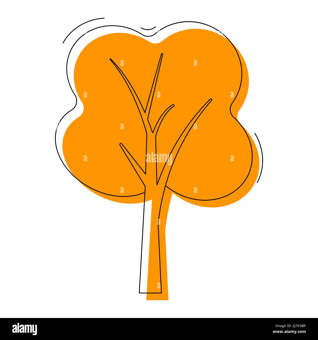 Tree icon isolated on white background. Flat vector illustration Stock ...
