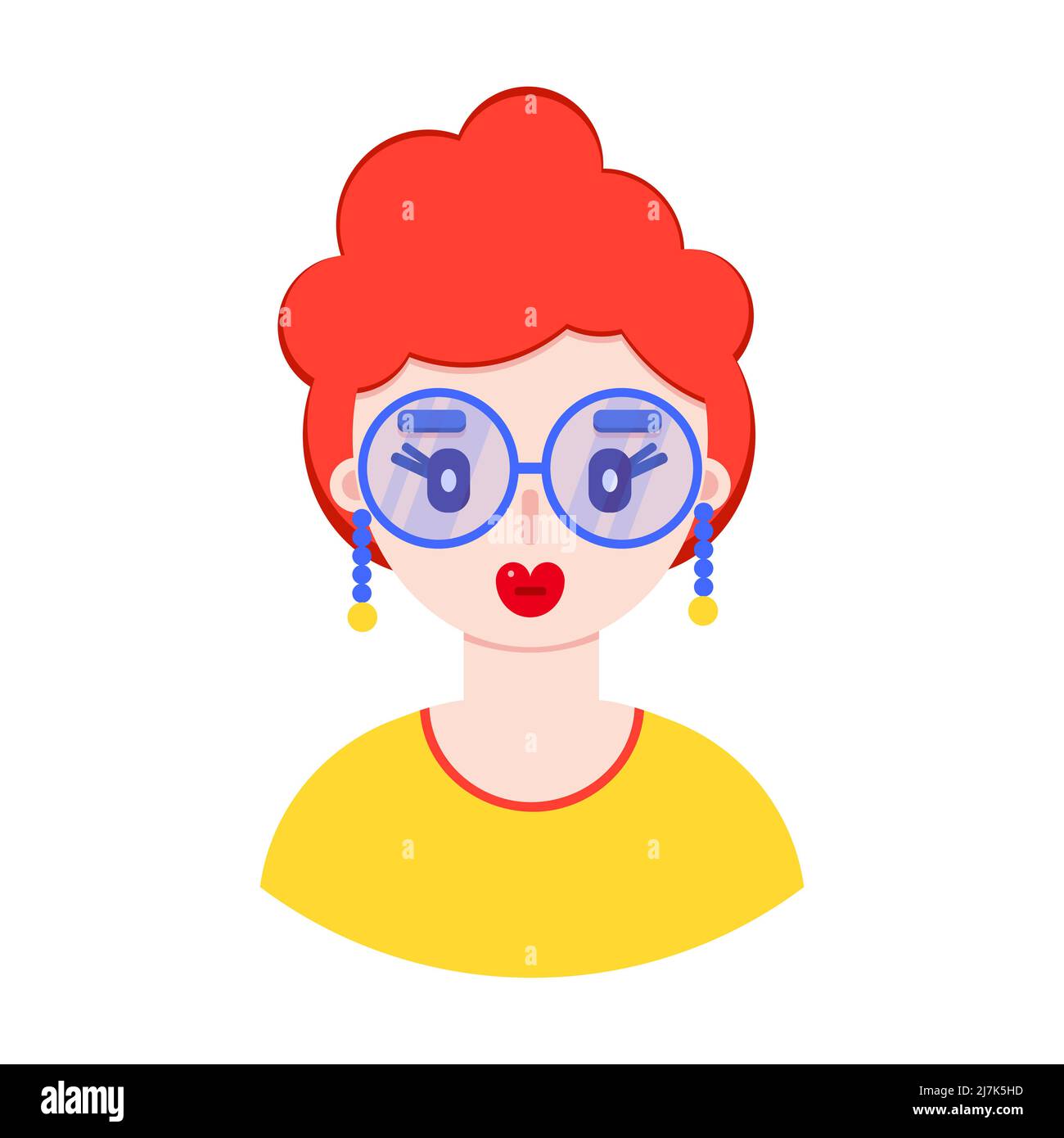 Female face in flat style Stock Vector Image & Art - Alamy