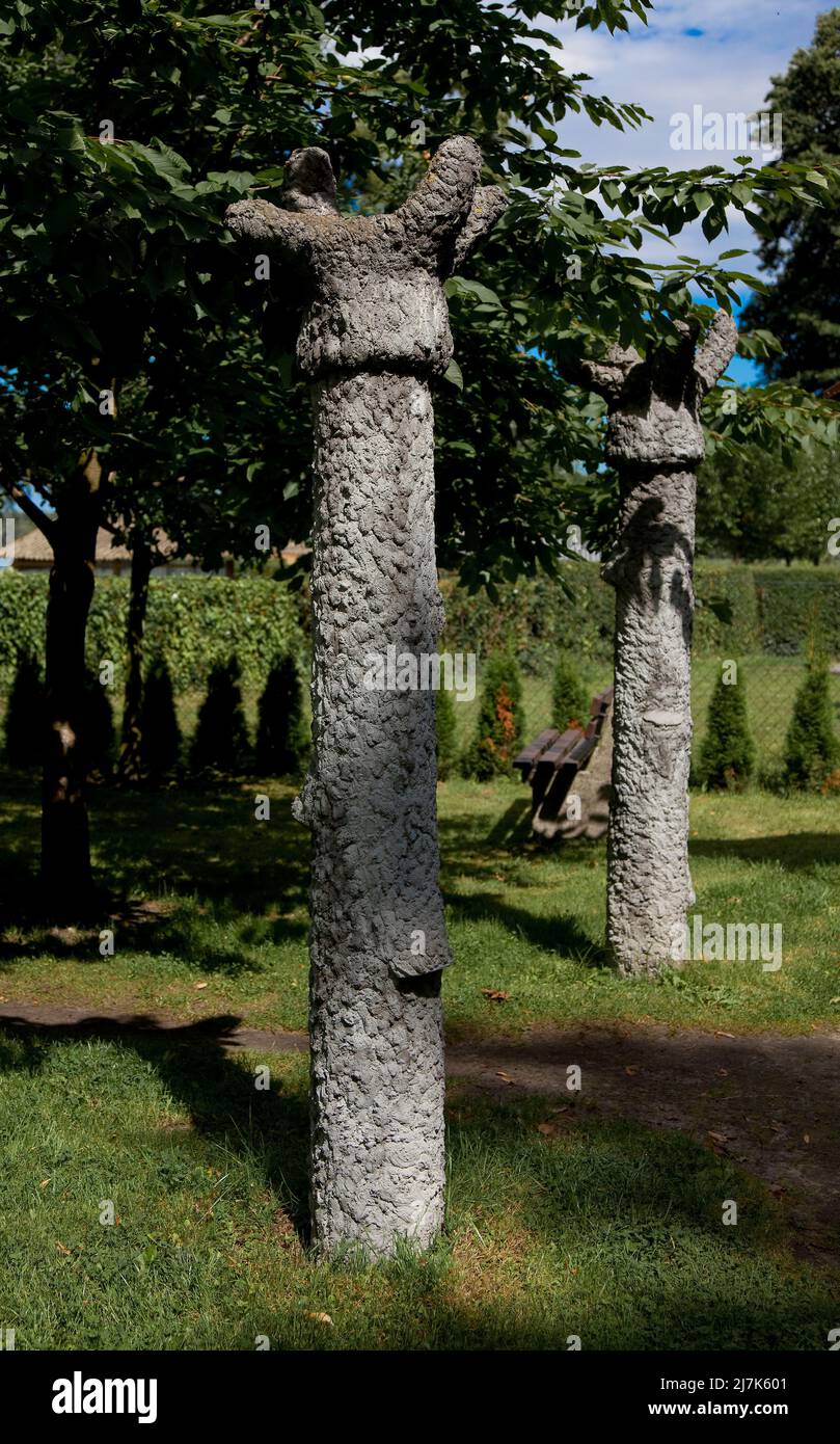 Arendsee Altmark gustav-nagel-areal 87766 frei stehende organische Betonsäulen Stock Photo