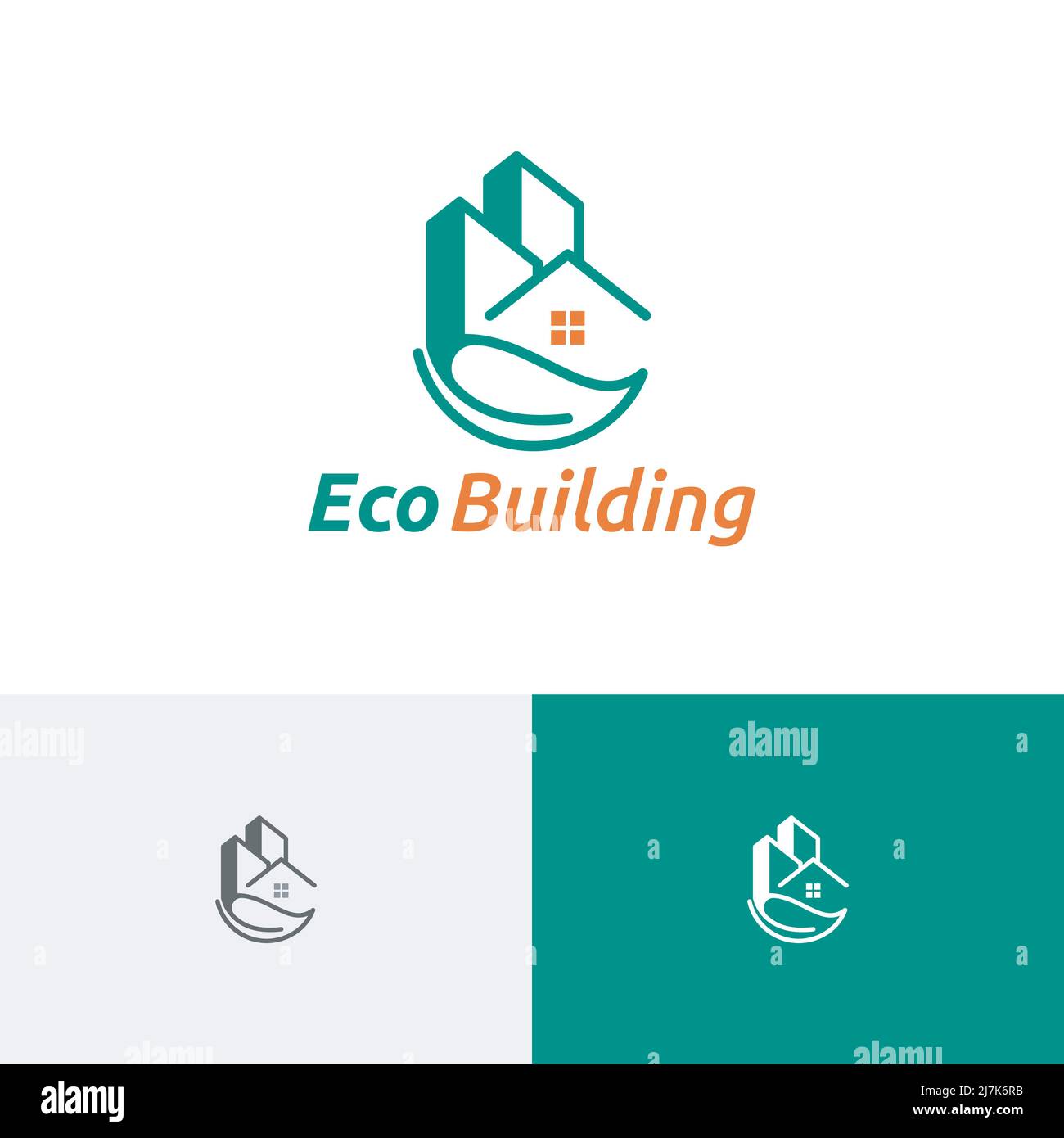 Leaf Eco Building House Hotel Flat Apartment Simple Modern Logo Stock Vector