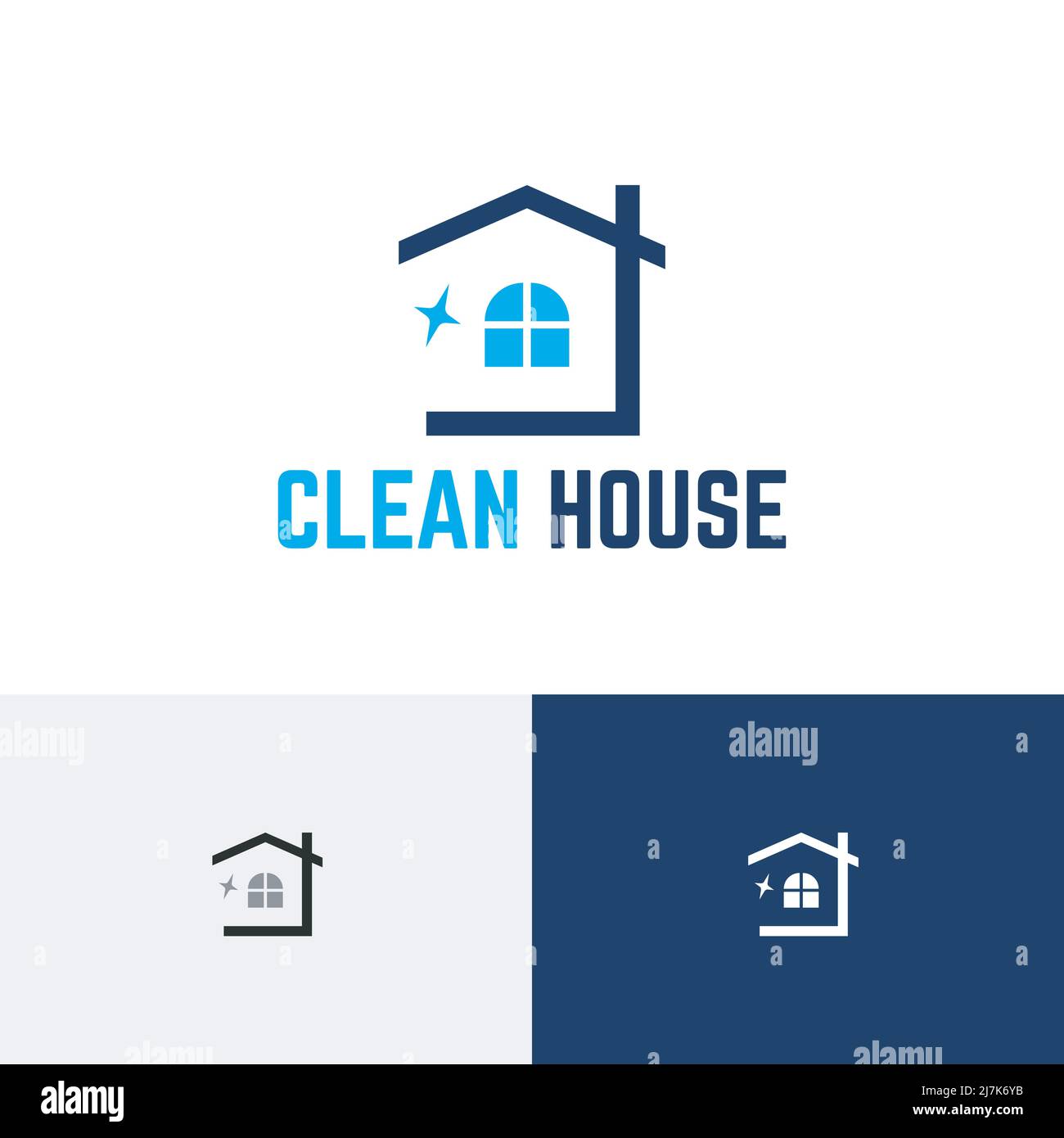 Clear Clean Spotless House Building Abstract Modern Logo Stock Vector