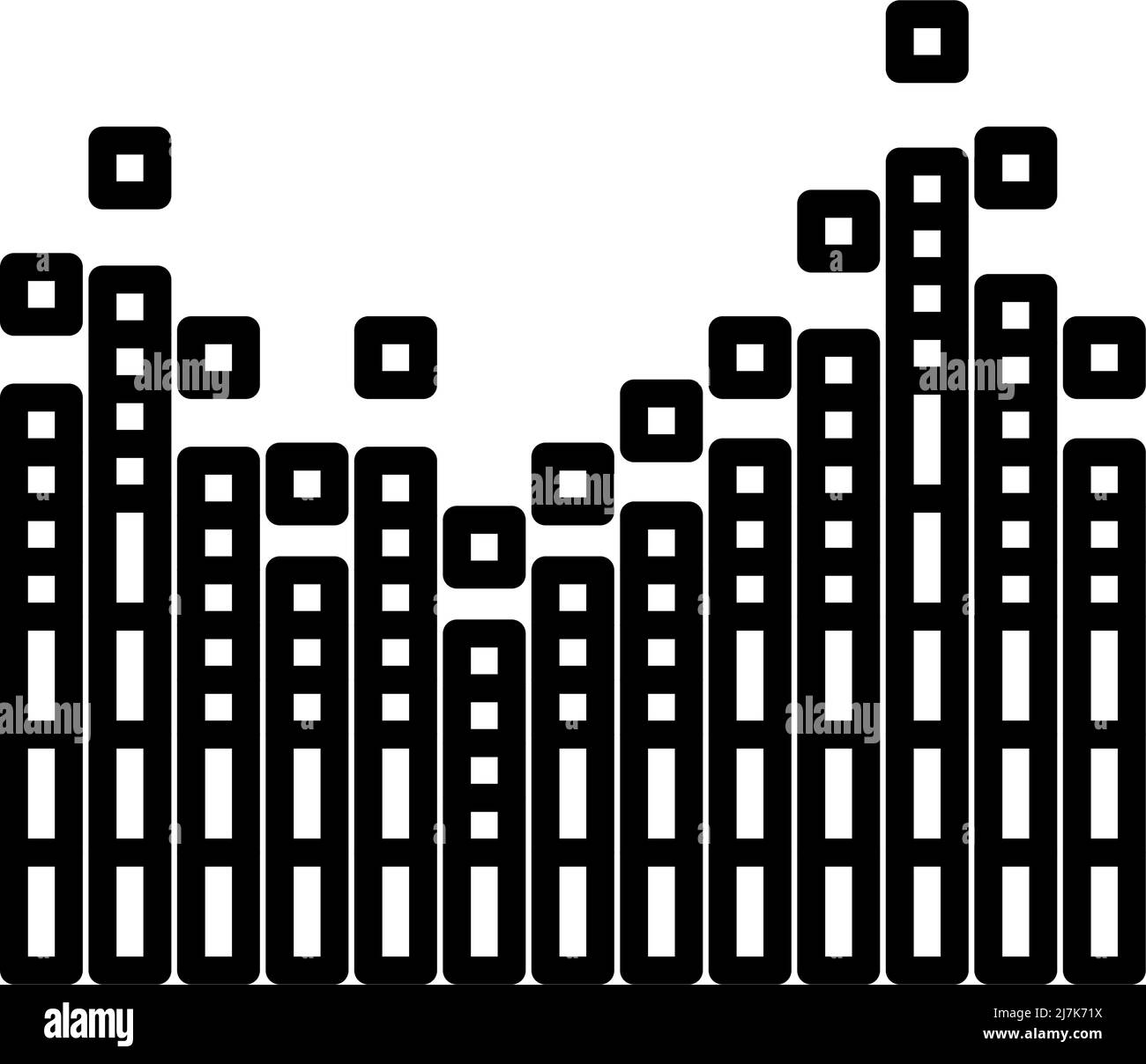 Graphic Equalizer Icon. Bold outline design with editable stroke width