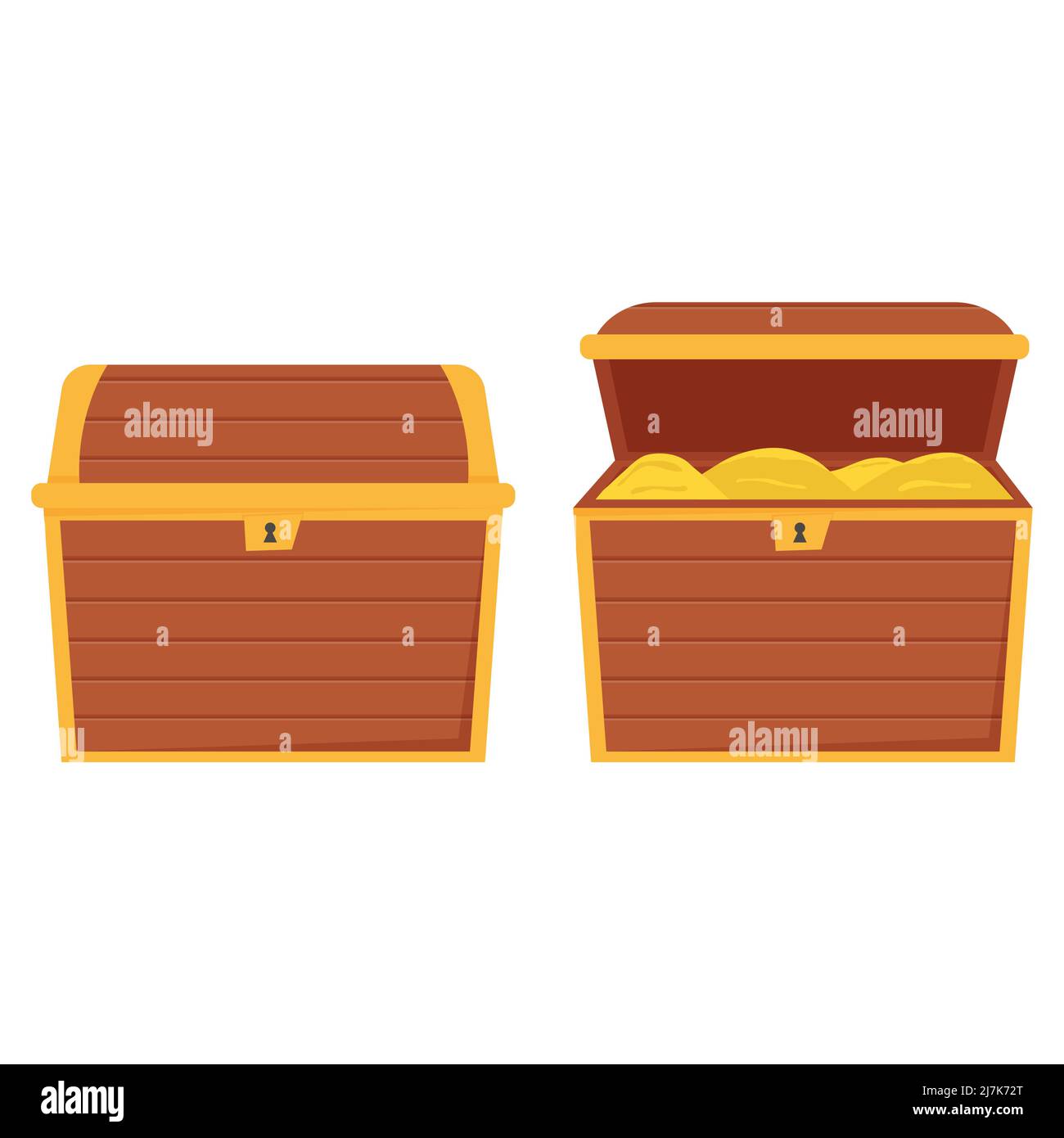 Wooden treasure chest isolated on white background Stock Vector Image ...