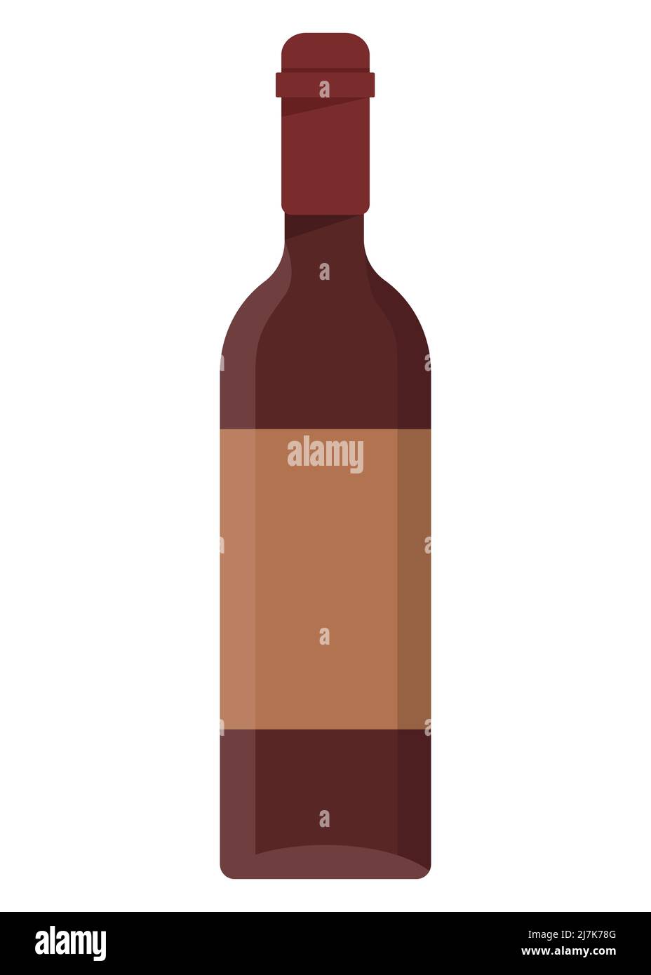 Bottle of wine isolated on white background. Flat vector illustration ...