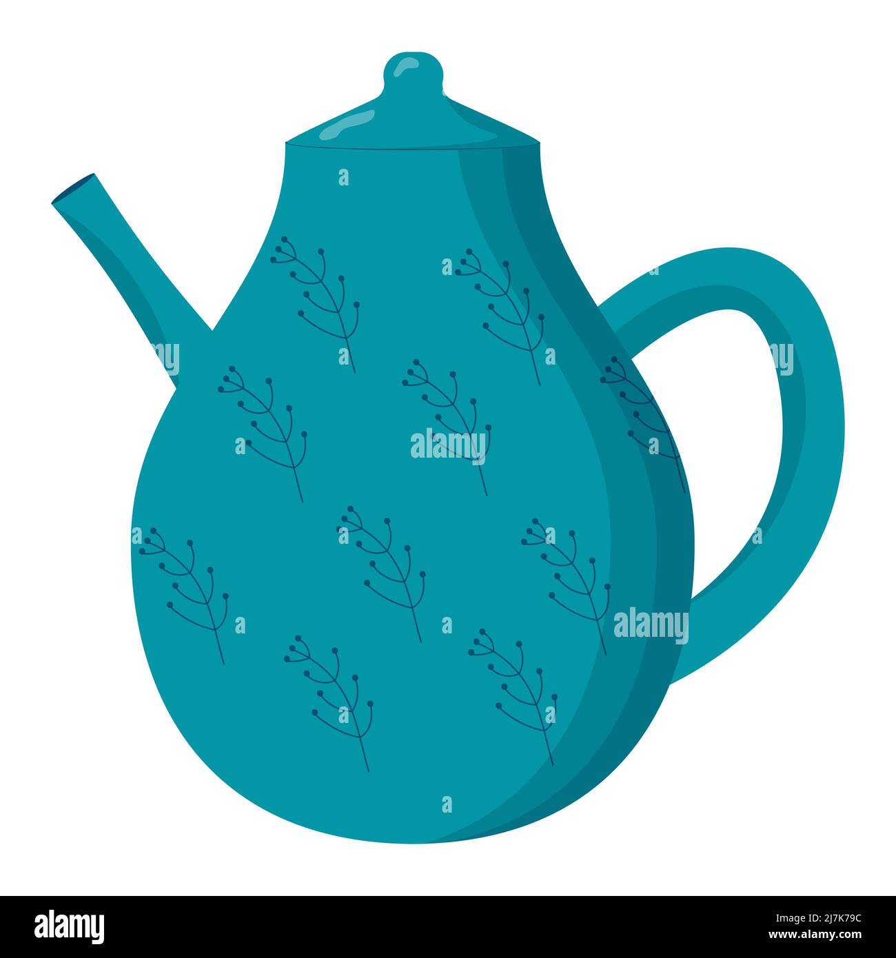 Ceramic kitchenware. Cute handmade ceramic teapot. Kitchen tools