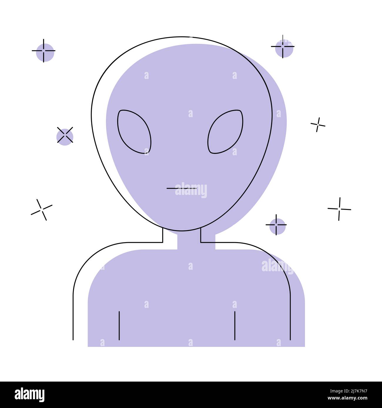 Alien icon isolated on white background. Flat vector illustration Stock ...