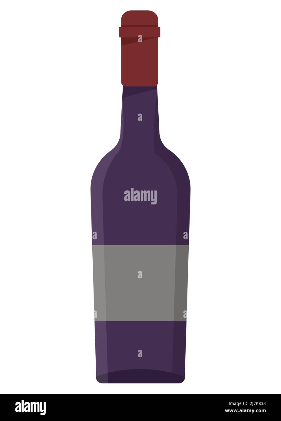 Bottle of wine isolated on white background. Flat vector illustration ...